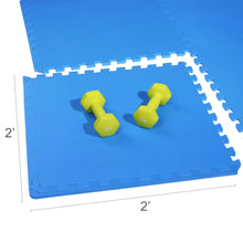 Load image into Gallery viewer, 1/2&quot; Thick Flooring Puzzle Exercise Mat with High Quality EVA Foam Interlocking Tiles, 6 Piece, 24 Sq Ft, Blue