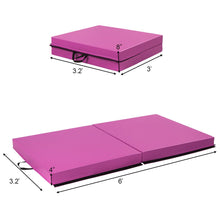 Load image into Gallery viewer, 6&#39;x3.2&#39;x4&#39;&#39; Gymnastic Mat Thick Two Folding Panel Fitness Exercise Pink