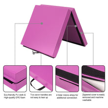 Load image into Gallery viewer, 6&#39;x3.2&#39;x4&#39;&#39; Gymnastic Mat Thick Two Folding Panel Fitness Exercise Pink