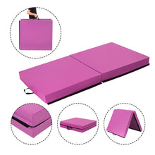 Load image into Gallery viewer, 6&#39;x3.2&#39;x4&#39;&#39; Gymnastic Mat Thick Two Folding Panel Fitness Exercise Pink